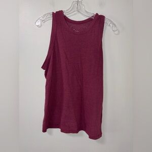 A New Day Maroon Round Neck Basic Solid Tank Juniors L